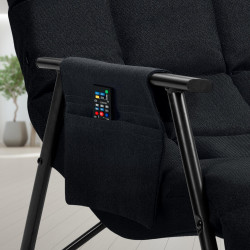 Fauteuil à bascule Cathy, tissu noir