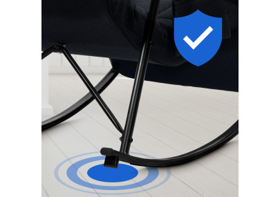 Cadeira de baloiço em tecido Cathy preta