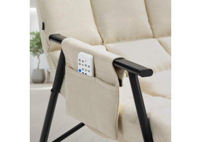 Fauteuil à bascule Cathy, tissu crème