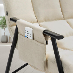 Fauteuil à bascule Cathy, tissu crème