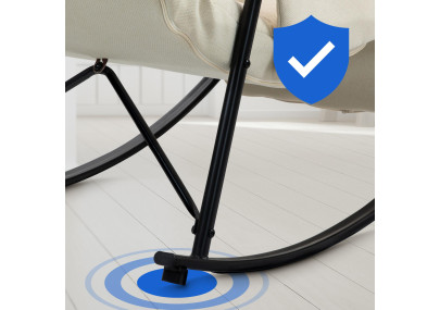 Cadeira de baloiço em tecido Cathy creme