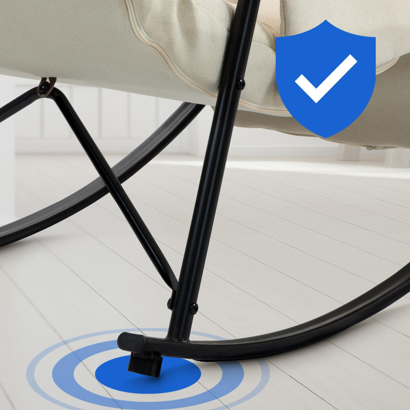 Sedia a dondolo in tessuto Cathy color crema