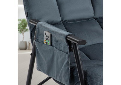 Fauteuil à bascule Cathy, velours gris foncé