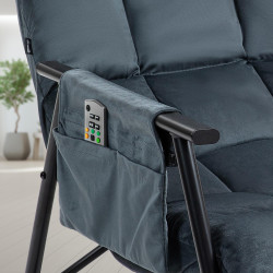 Fauteuil à bascule Cathy, velours gris foncé