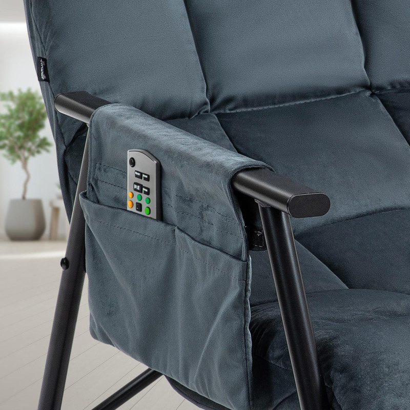 Fauteuil à bascule Cathy, velours gris foncé