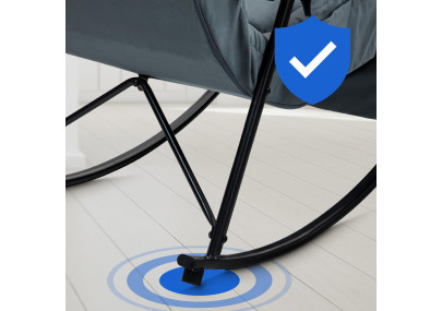 Poltrona de baloiço em veludo Cathy cinzento escuro