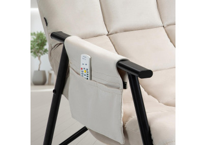 Fauteuil à bascule Cathy, velours, crème