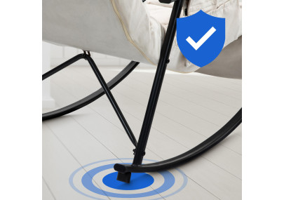 Poltrona de baloiço em veludo Cathy creme