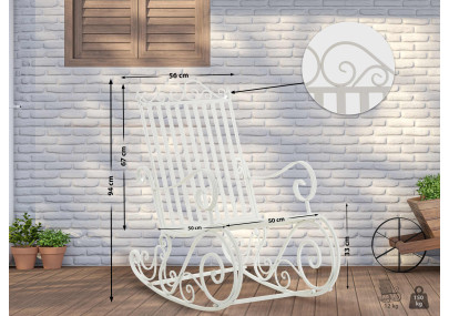 Fauteuil à bascule blanc Smilla