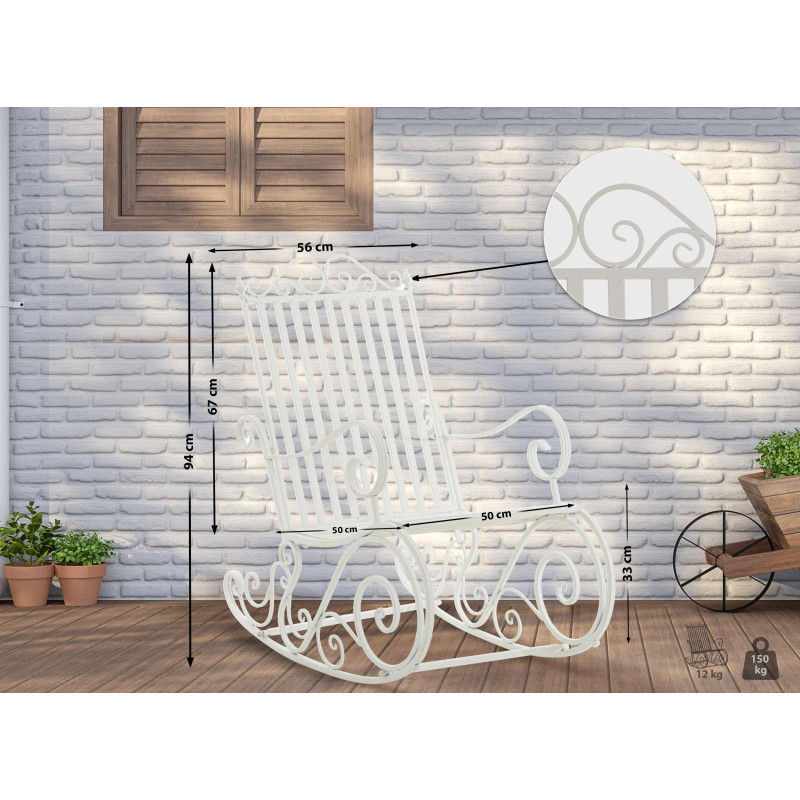 Fauteuil à bascule blanc Smilla