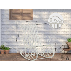 Fauteuil à bascule Smilla blanc antique