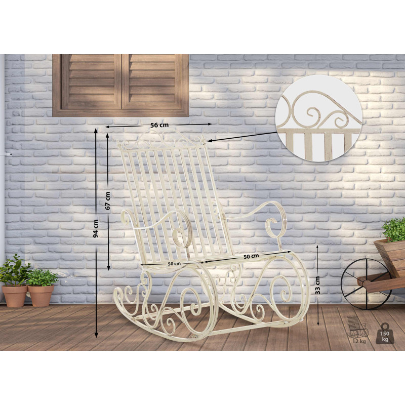 Fauteuil à bascule Smilla, crème antique