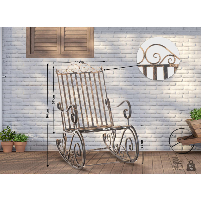 Fauteuil à bascule en bronze Smilla