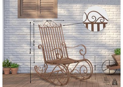 Fauteuil à bascule Smilla, marron