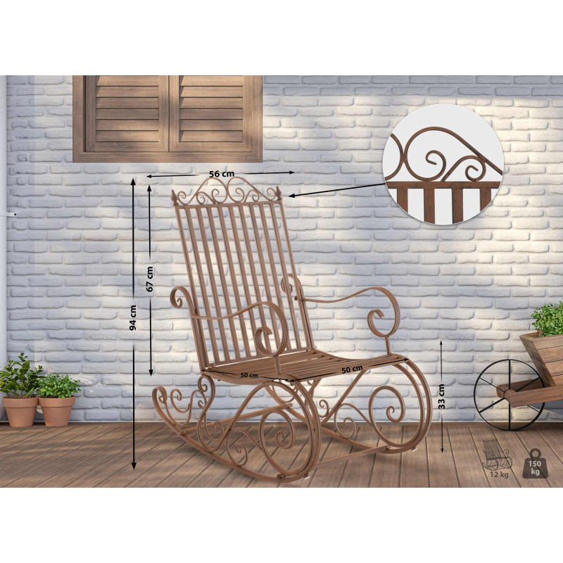 Fauteuil à bascule Smilla, marron