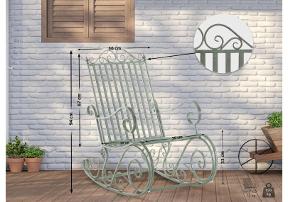 Fauteuil à bascule Smilla, vert antique