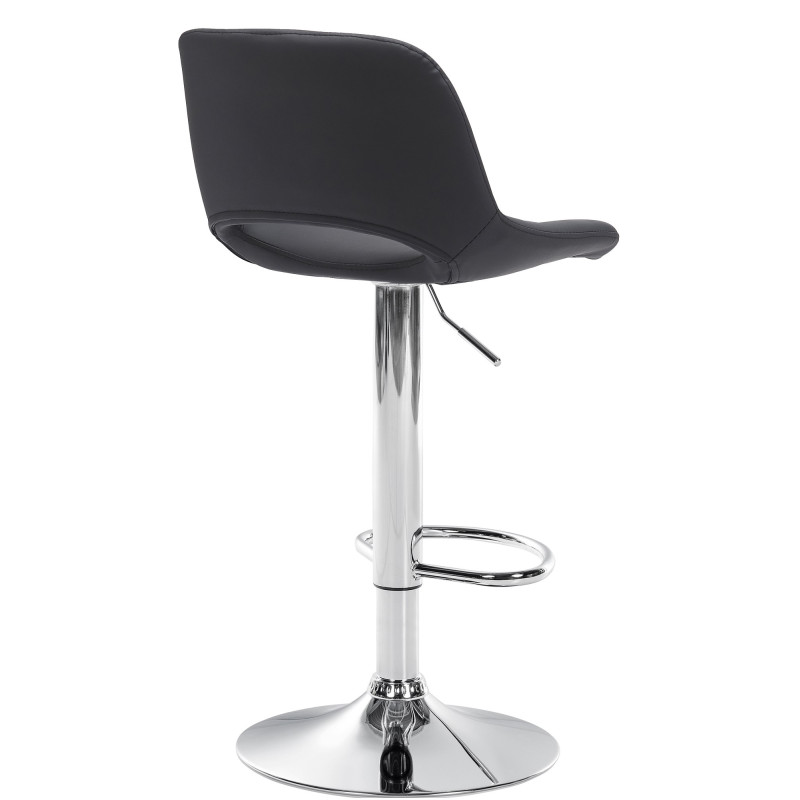 Tabouret de bar Camden, similicuir, chromé noir