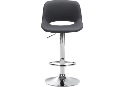 Tabouret de bar Camden, similicuir, chrome, noir