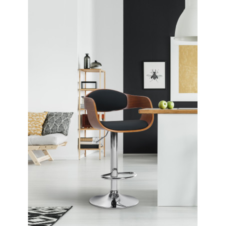 Tabouret de bar Kingston C noyer/noir