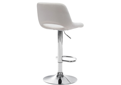 Tabouret de bar Camden velours chrome crème