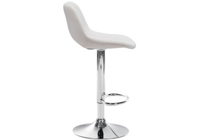 Tabouret de bar Camden velours chrome crème
