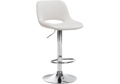Tabouret de bar Camden velours chrome crème