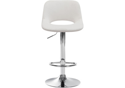 Tabouret de bar Camden velours chrome crème