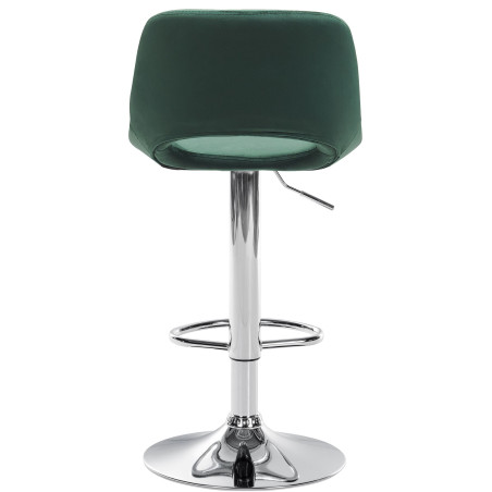 Tabouret de bar Camden, velours, chrome vert