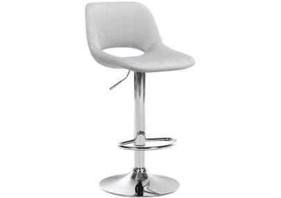 Tabouret de bar Camden velours chromé gris clair
