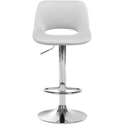 Tabouret de bar Camden, velours, chrome gris clair