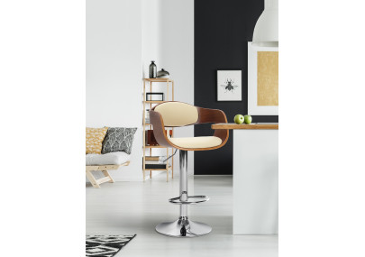 Taburete de bar Kingston Nogal/crema