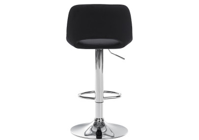 Tabouret de bar Camden, velours, chrome, noir