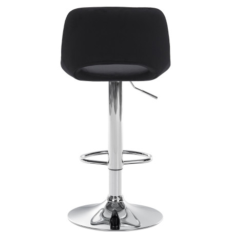 Tabouret de bar Camden, velours, chrome, noir