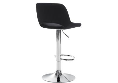 Tabouret de bar Camden en velours chromé noir