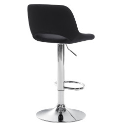 Tabouret de bar Camden, velours, chrome, noir