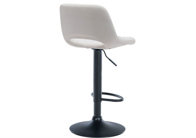 Tabouret de bar Camden en velours, noir et crème