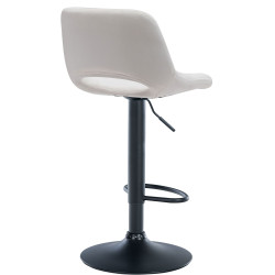 Tabouret de bar Camden en velours noir crème