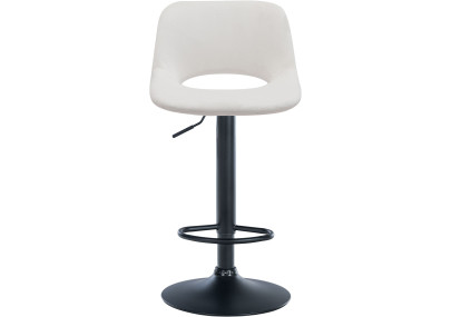 Tabouret de bar Camden en velours, noir et crème