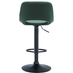 Taburete de bar Camden en terciopelo Verde,Metal negro mate