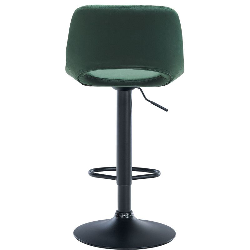 Taburete de bar Camden en terciopelo Verde,Metal negro mate