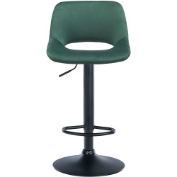 Tabouret de bar Camden en velours noir vert