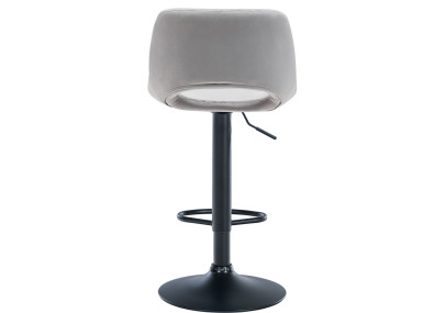 Tabouret de bar Camden en velours noir et gris clair