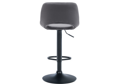 Tabouret de bar Camden en velours noir et gris foncé
