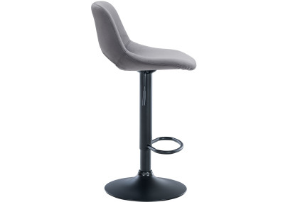 Tabouret de bar Camden en velours noir et gris foncé