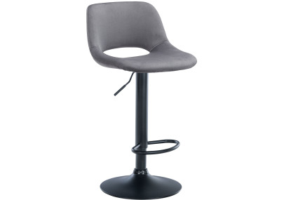 Tabouret de bar Camden en velours noir et gris foncé