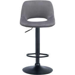 Tabouret de bar Camden en velours noir gris foncé