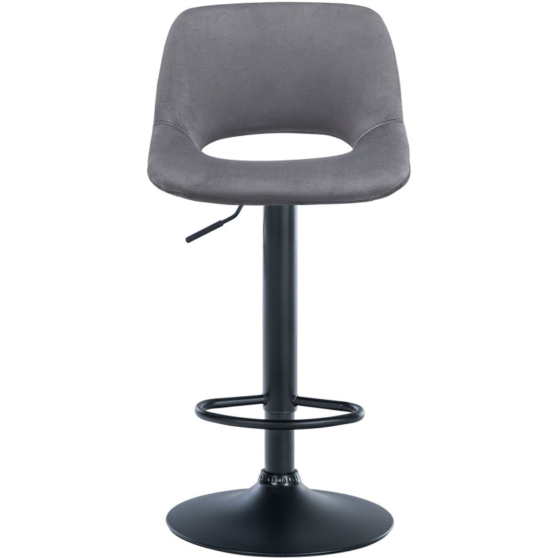 Tabouret de bar Camden en velours noir gris foncé
