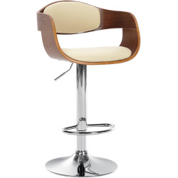 Tabouret de bar Kingston C noix/crème