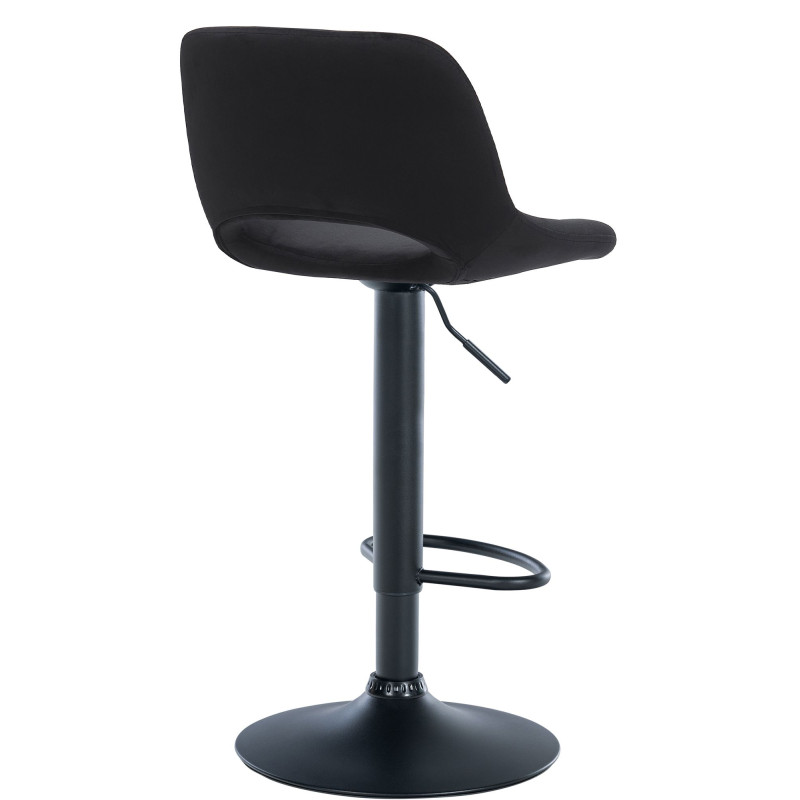 Tabouret de bar Camden en velours noir noir