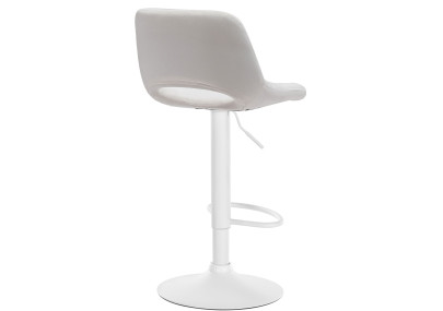 Tabouret de bar Camden en velours, blanc/crème